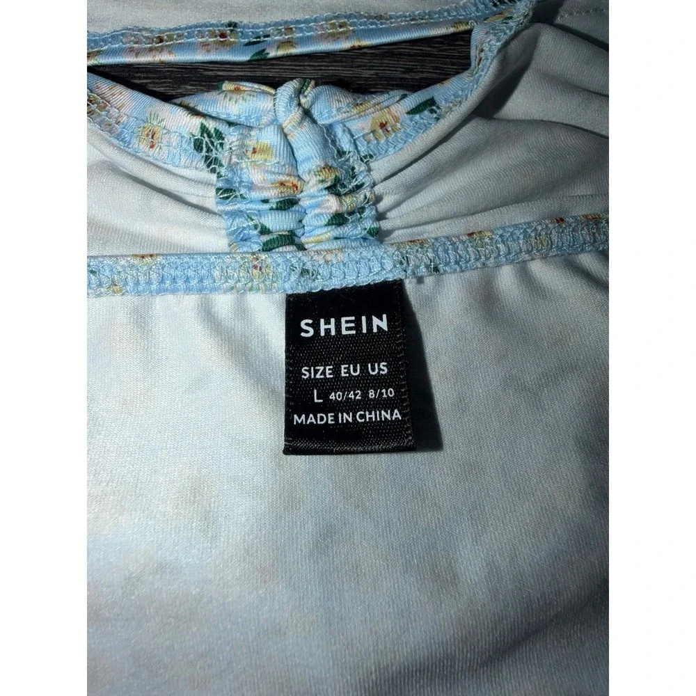 SHEIN blue floral